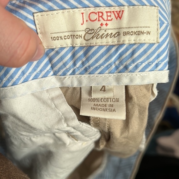 J. Crew tan cotton broken in chino shorts size 4 - Picture 5 of 5